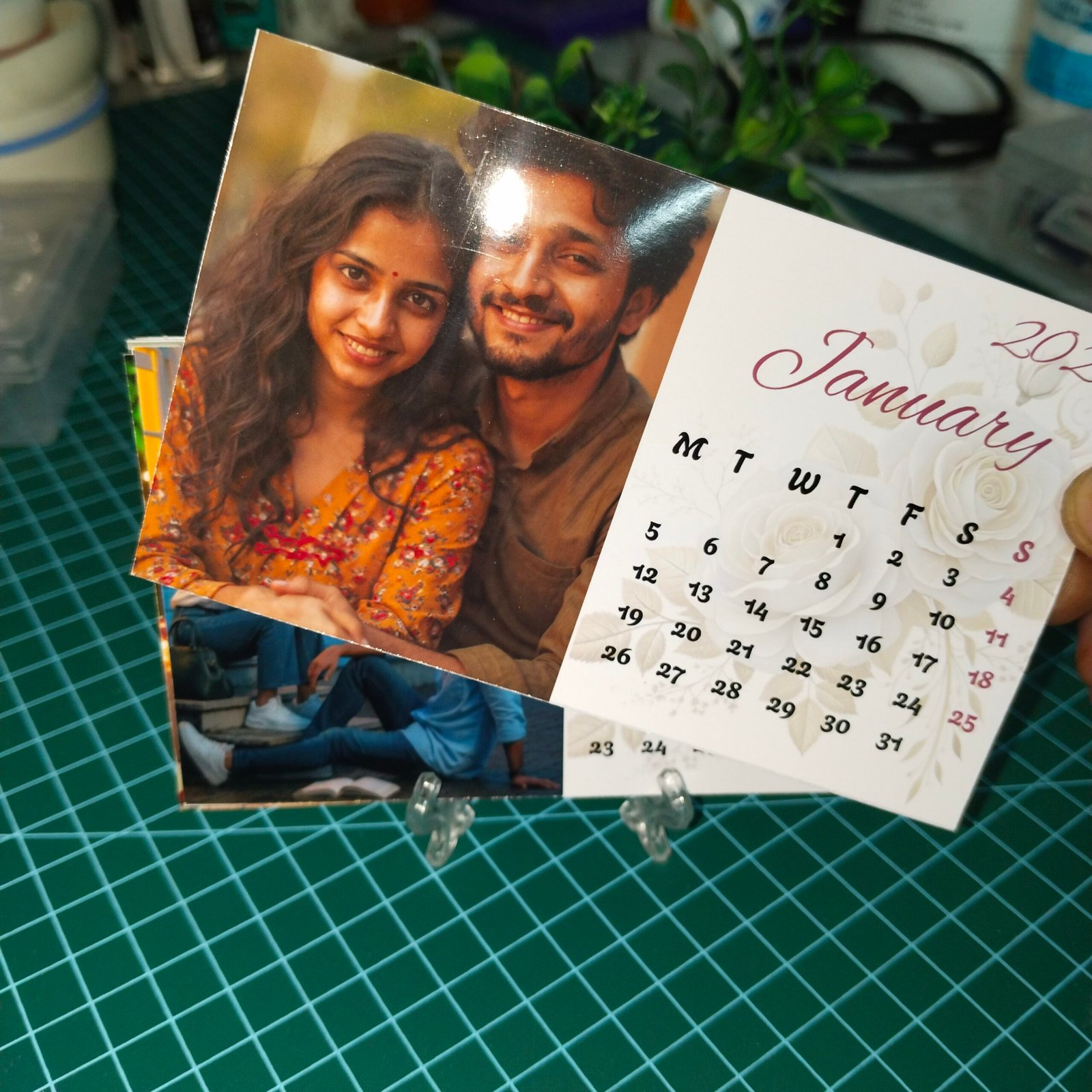 Personalized Photo Desk Calendar 2026 – with Premium Stand
